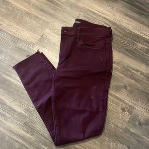 Express maroon ankle mid rise legging